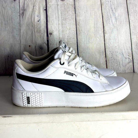 Puma Wmns Smash Platform V2 L 'White and black sneaker shoes - Picture 1 of 8